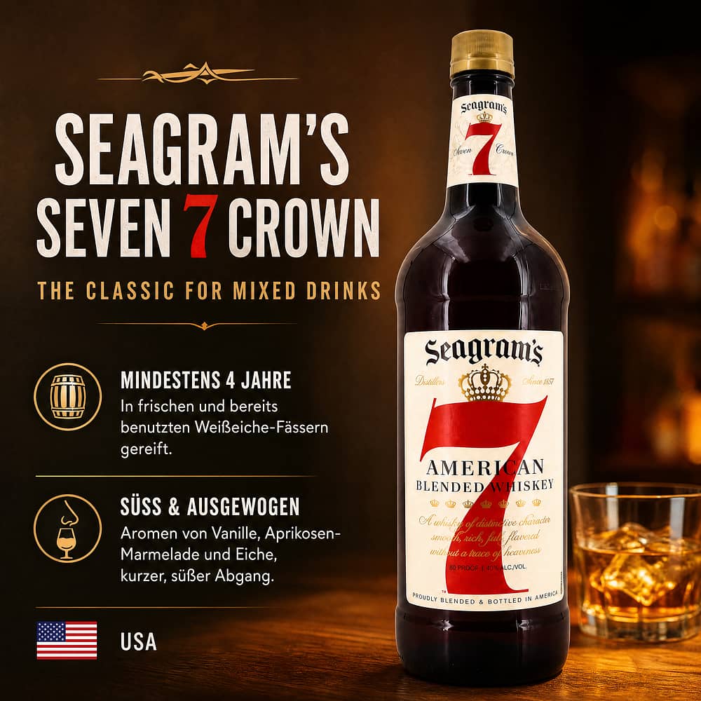 Seagram's Seven 7 Crown Literflasche 1 Liter/ 40.0% vol Produktbild