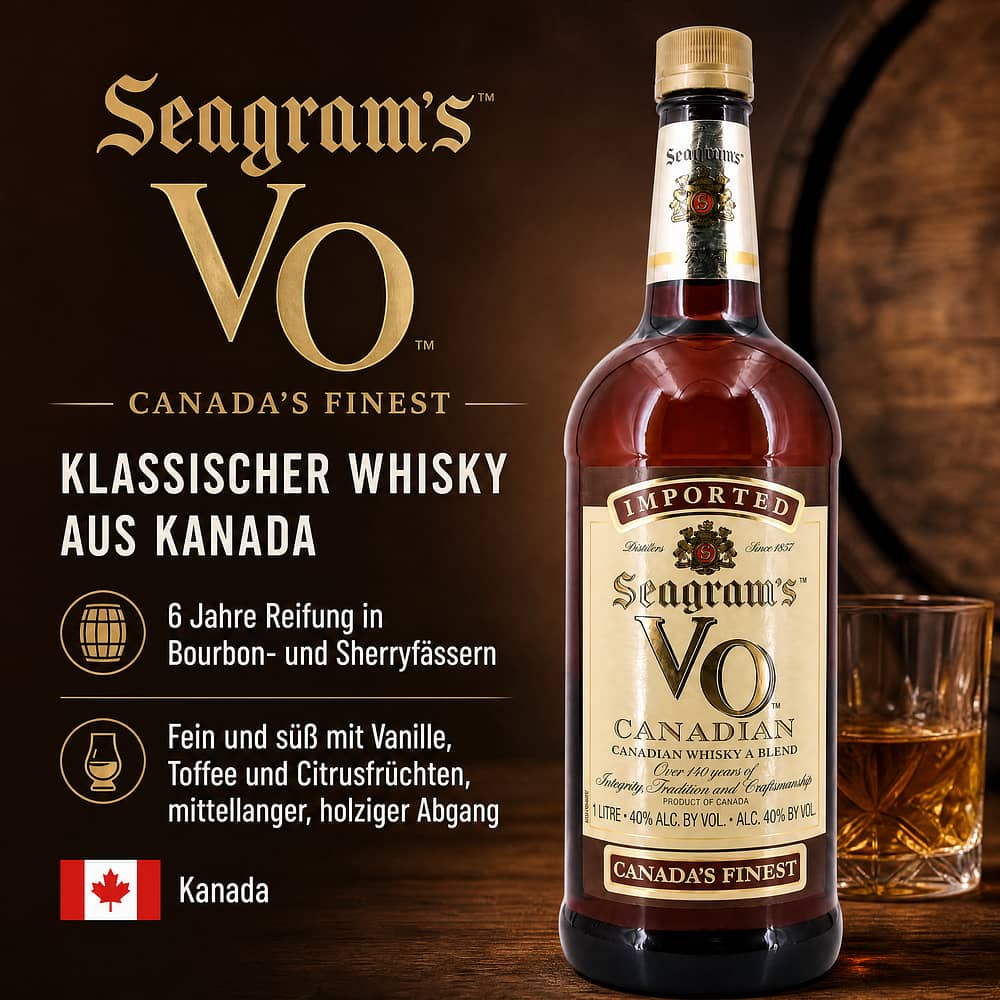 Seagram's VO Canada`s Finest Literflasche 1 Liter/ 40.0% vol Produktbild