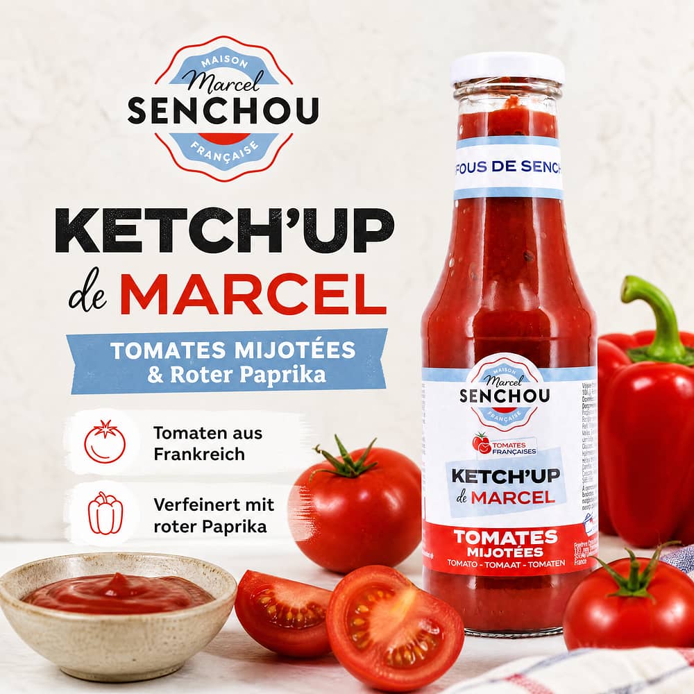Senchou Pur Ketch`up Tomates Mijotées Roter Paprika Tomaten Ketchup 360 Gramm Produktbild