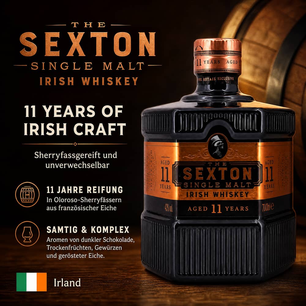 Sexton 11 Jahre Irish Single Malt 0,70 Liter/ 43.0% vol Produktbild