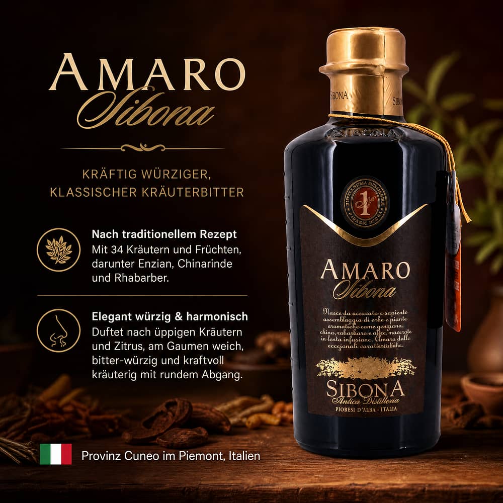 Sibona Amaro 0,50 Liter/ 28.0% vol Produktbild