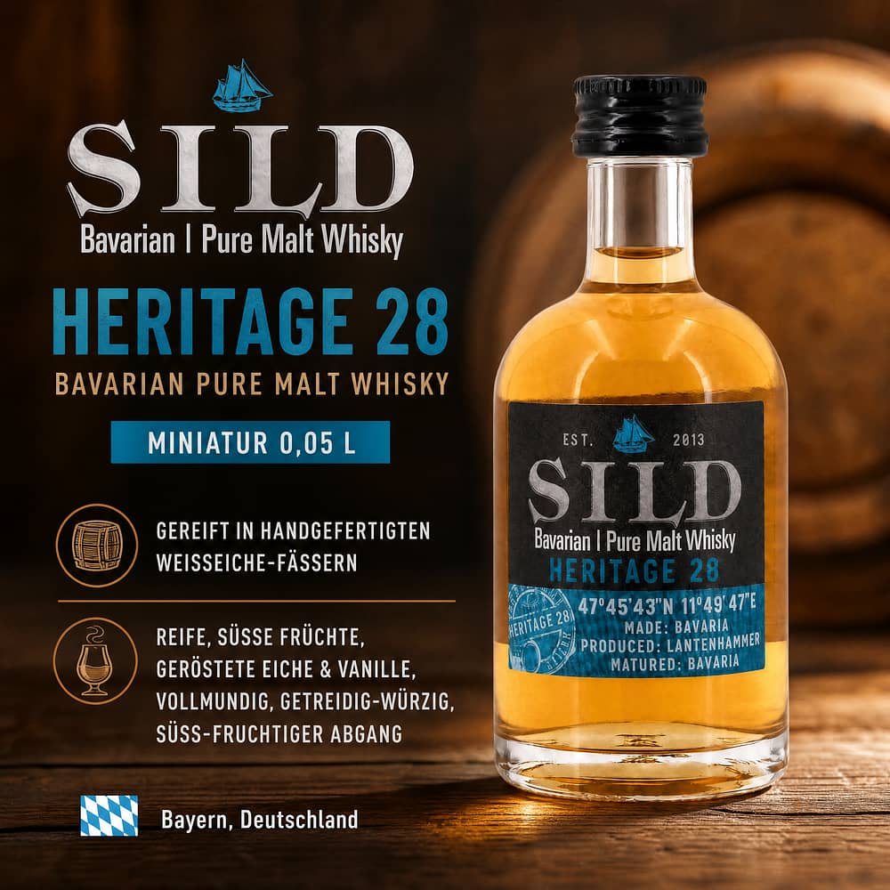 Sild Bavarian Pure Malt Heritage 28 Miniatur 0,050 Liter/ 42.0% vol Produktbild