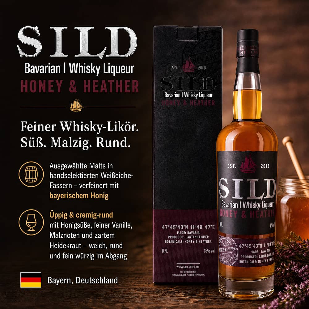 Sild Bavarian Whisky Liqueur Honey & Heather 0,70 Liter/ 32.0% vol Produktbild