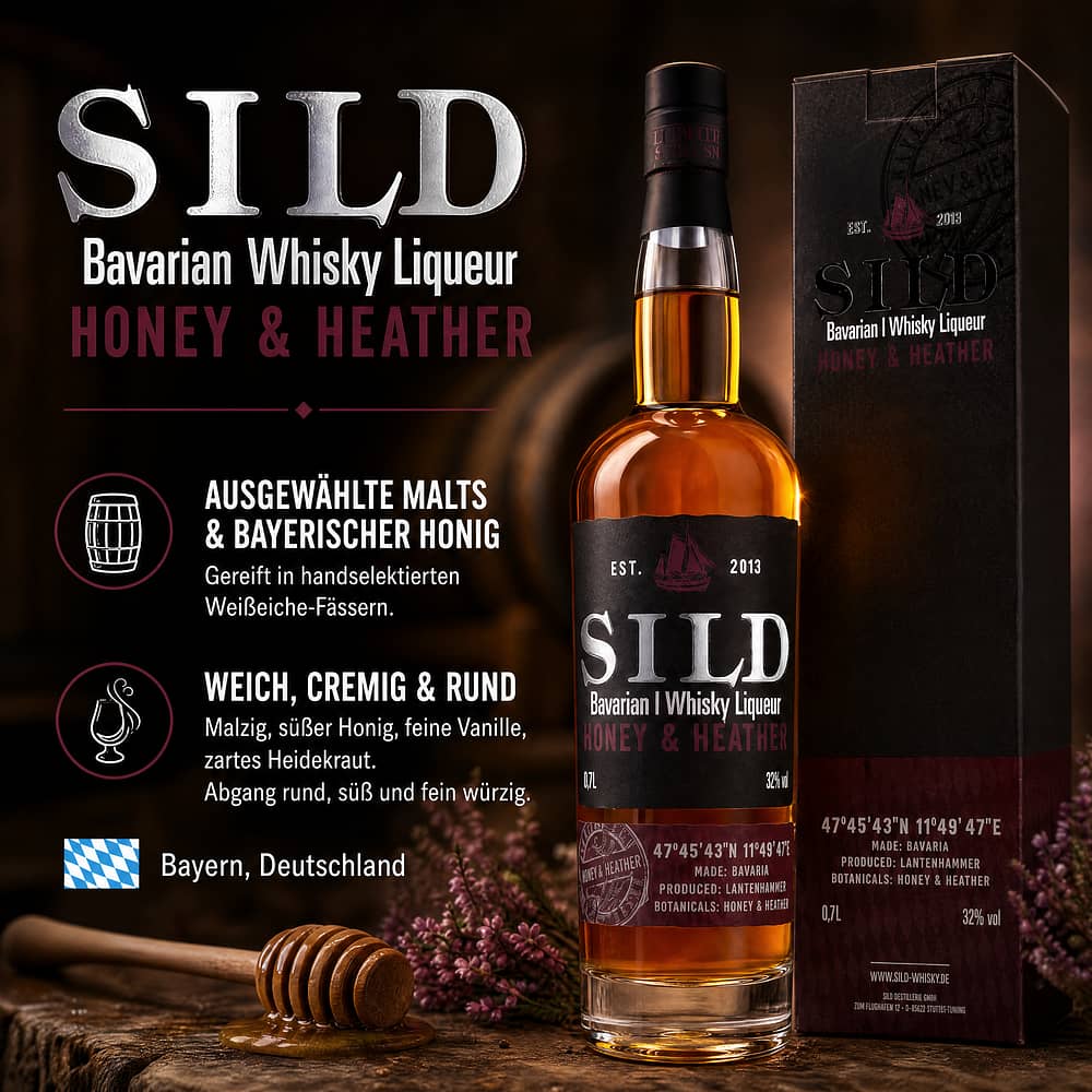 Sild Bavarian Whisky Liqueur Honey & Heather 0,70 Liter/ 32.0% vol Produktbild
