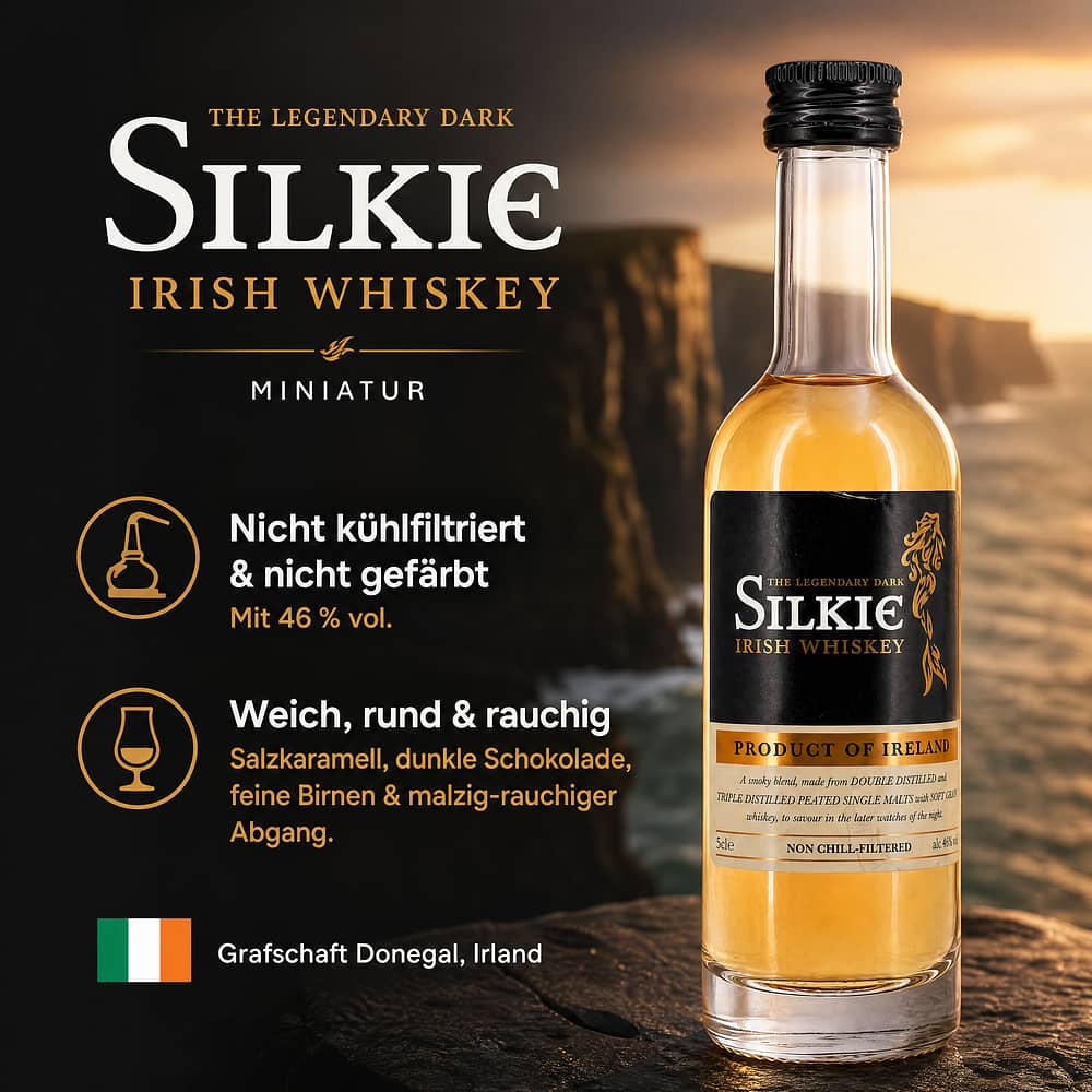 Silkie The Legendary Dark Irish Blended Whiskey Miniatur 0,050 Liter/ 46.0% vol Produktbild