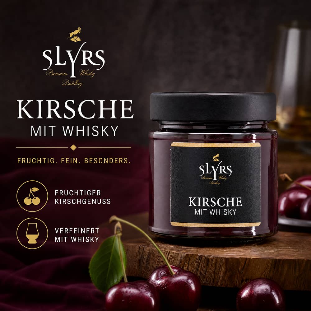 Slyrs Fruchtaufstrich Kirsche mit Whisky 225 Gramm/ 7.0% vol Produktbild