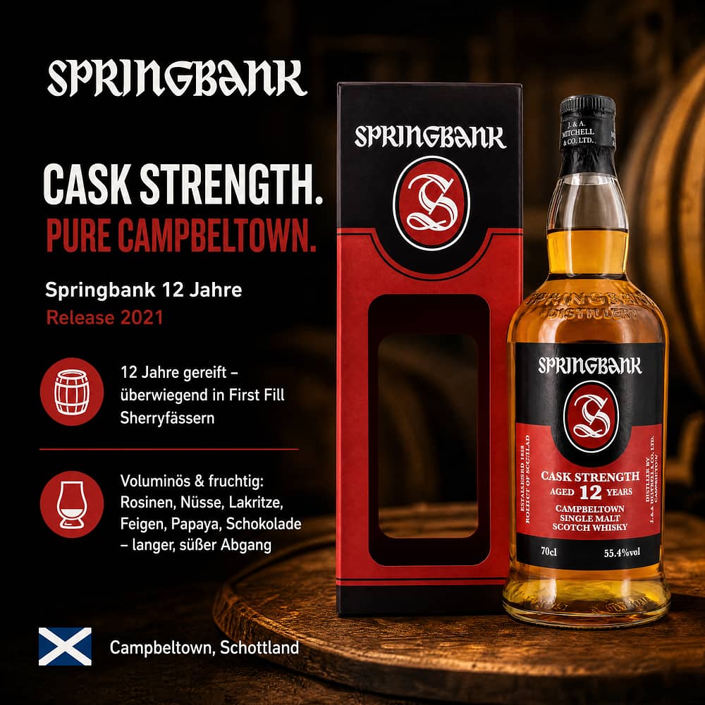 Springbank 12 Jahre Cask Strength Release 2021 0,70 Liter/ 55.4% vol Produktbild