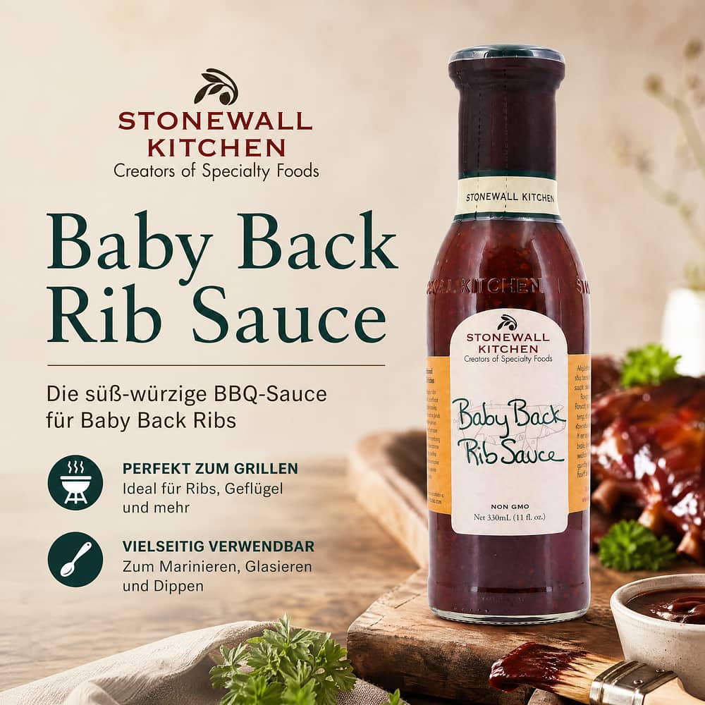Stonewall Kitchen Baby Back Rib Sauce 0,333 Liter Produktbild