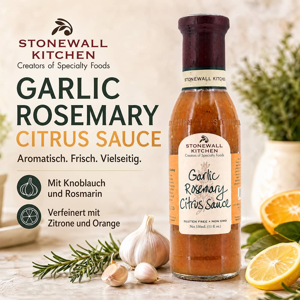 Stonewall Kitchen Garlic Rosemary Citrus Sauce 0,330 Liter Produktbild