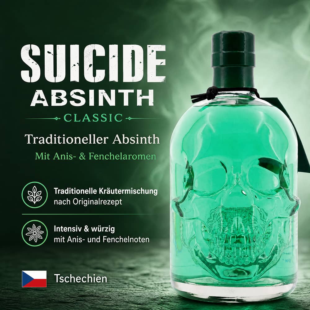 Suicide Absinth Classic 0,50 Liter/ 70.0% vol Produktbild
