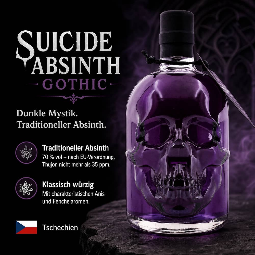 Suicide Absinth Gothic 0,50 Liter/ 70.0% vol Produktbild