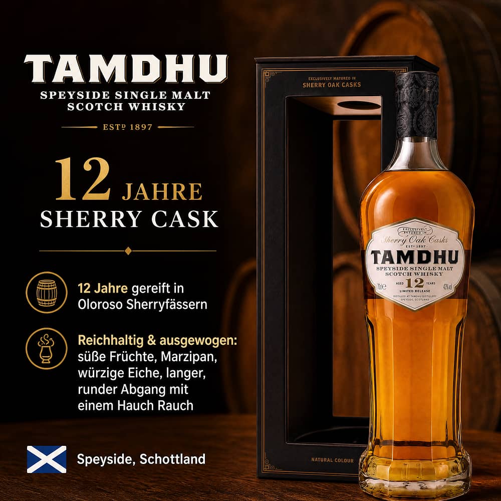 Tamdhu 12 Jahre Sherry Cask 0,70 Liter/ 43.0% vol Produktbild
