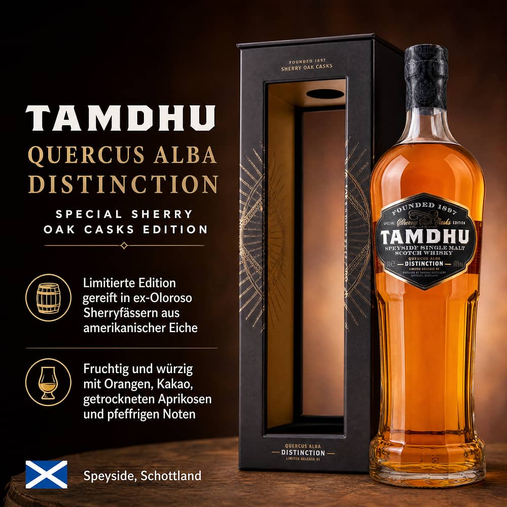 Tamdhu Quercus Alba Distinction Special Sherry Oak Casks Edition 0,70 Liter/ 48.0% vol Produktbild