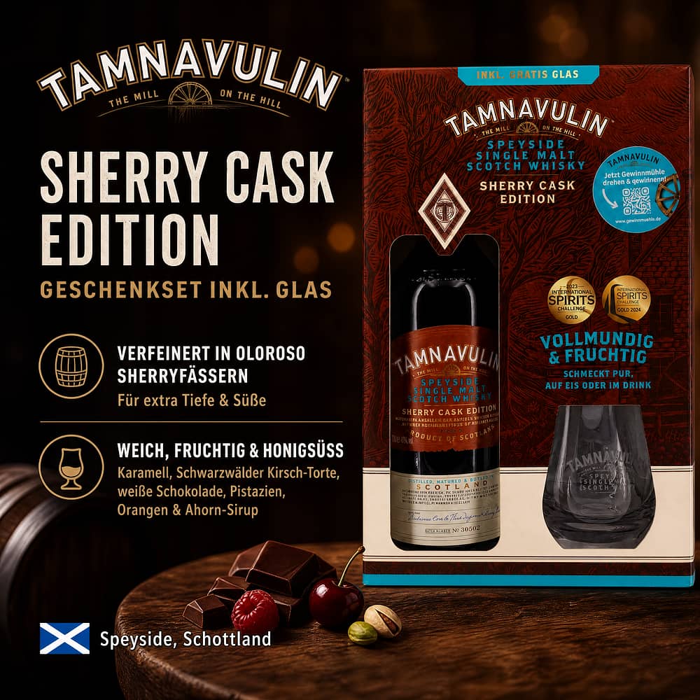 Tamnavulin Sherry Cask Edition Geschenkset inkl. Glas 0,70 Liter/ 40.0% vol Produktbild