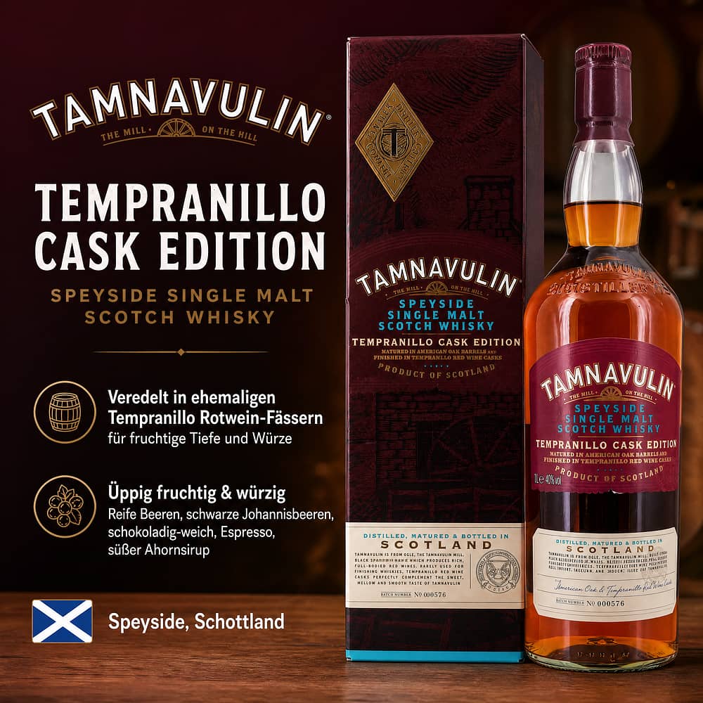 Tamnavulin Tempranillo Cask Edition Literflasche 1 Liter/ 40.0% vol Produktbild