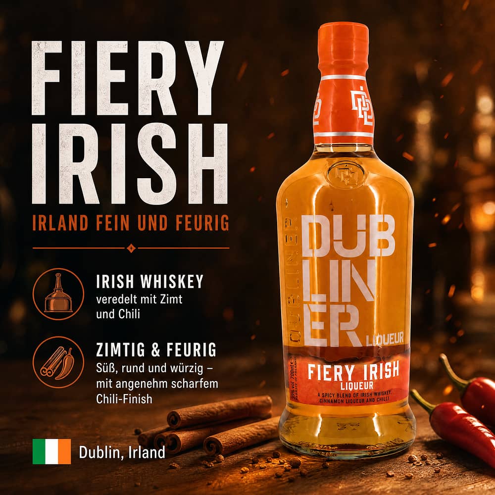 The Dubliner Likör - Fiery Irish 0,70 Liter/ 30.0% vol Produktbild