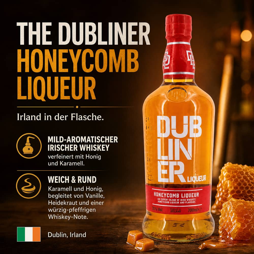 The Dubliner Liqueur Honeycomb Likör 0,70 Liter/ 30.0% vol Produktbild