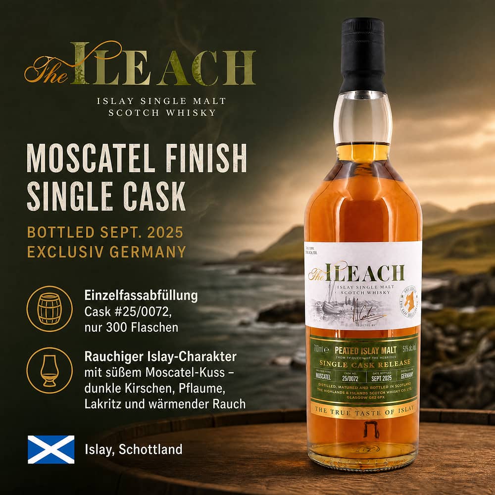 The Ileach Moscatel Finish Single Cask Bottled Sept. 2025 Exclusiv Germany 0,70 Liter/ 51.0% vol Produktbild