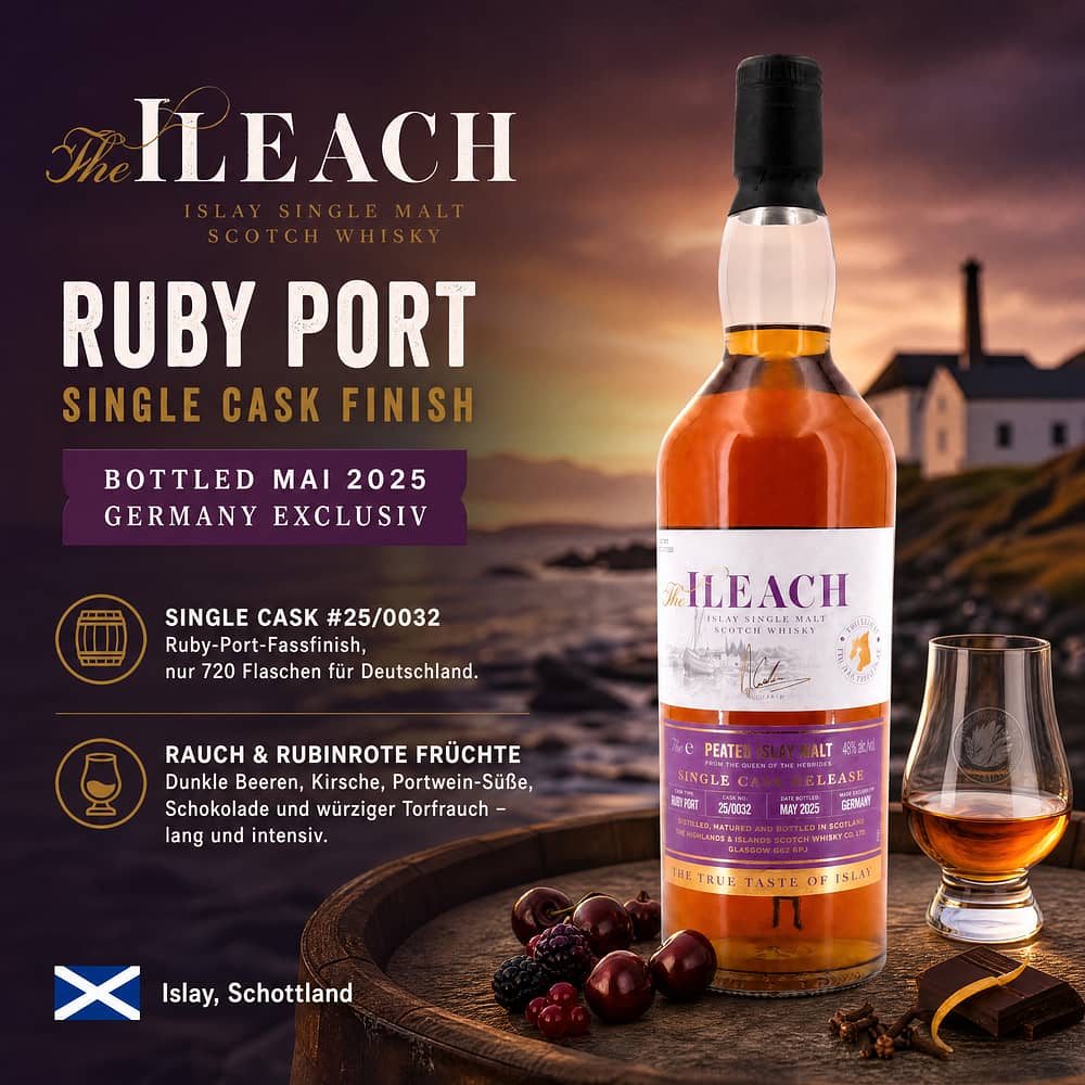 The Ileach Ruby Port Single Cask Finish Bottled Mai 2025 Germany Exclusiv 0,70 Liter/ 48.5% vol Produktbild