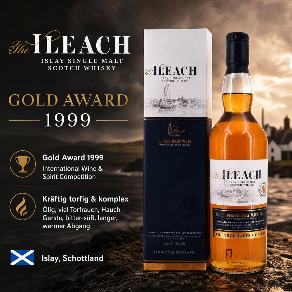 The Ileach Single Malt Gold Award 1999 0,70 Liter/ 40.0% vol Produktbild