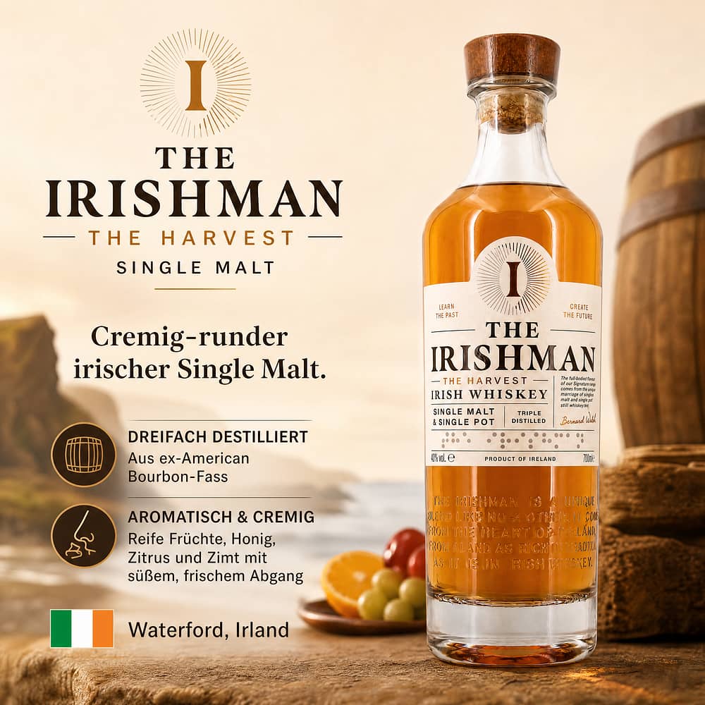 The Irishman The Harvest Single Malt 0,70 Liter/ 40.0% vol Produktbild