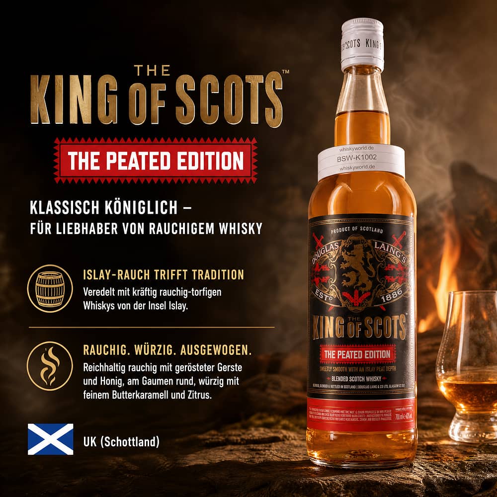 The King of Scots The Peated Edition 0,70 Liter/ 40.0% vol Produktbild
