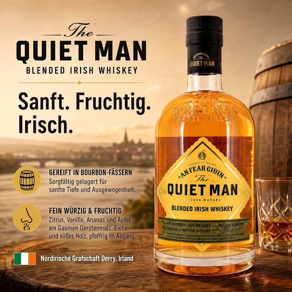 The Quiet Man Blended Irish Whiskey 0,70 Liter/ 40.0% vol Produktbild