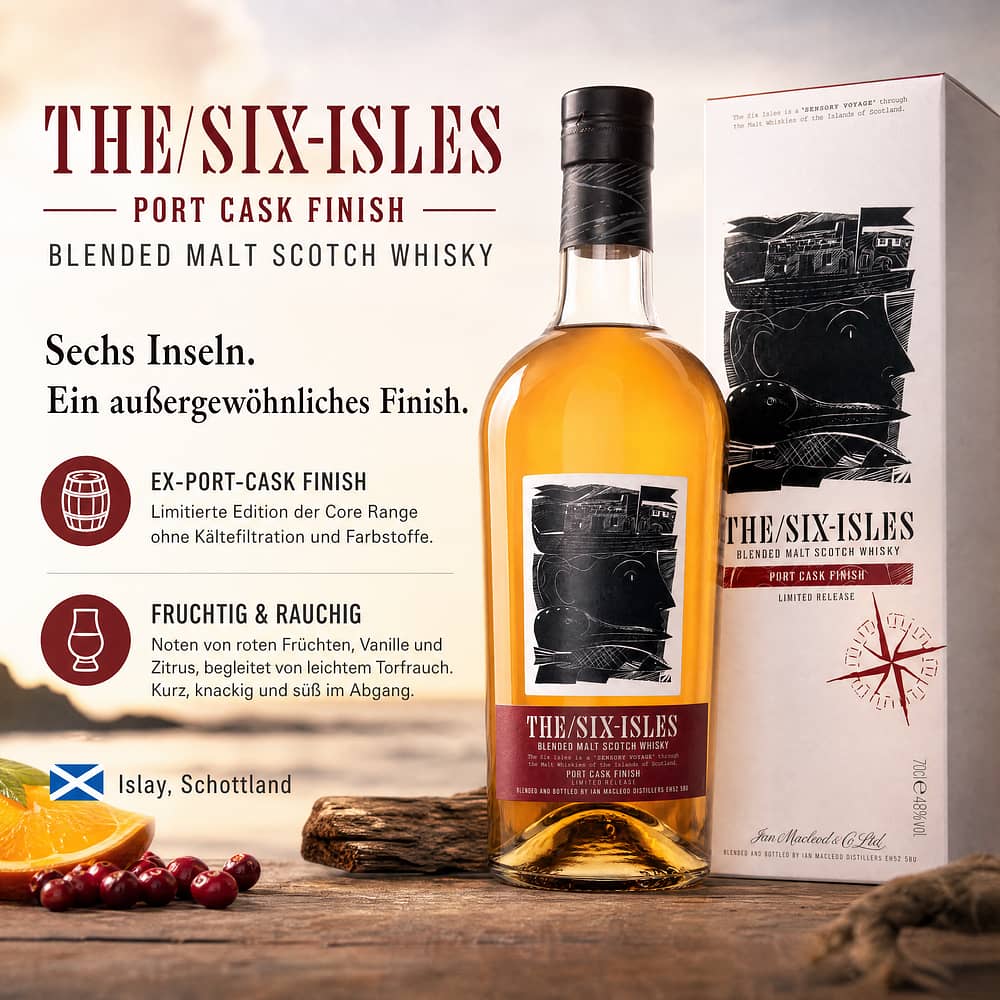 The Six Isles Port Cask Finish 0,70 Liter/ 48.0% vol Produktbild
