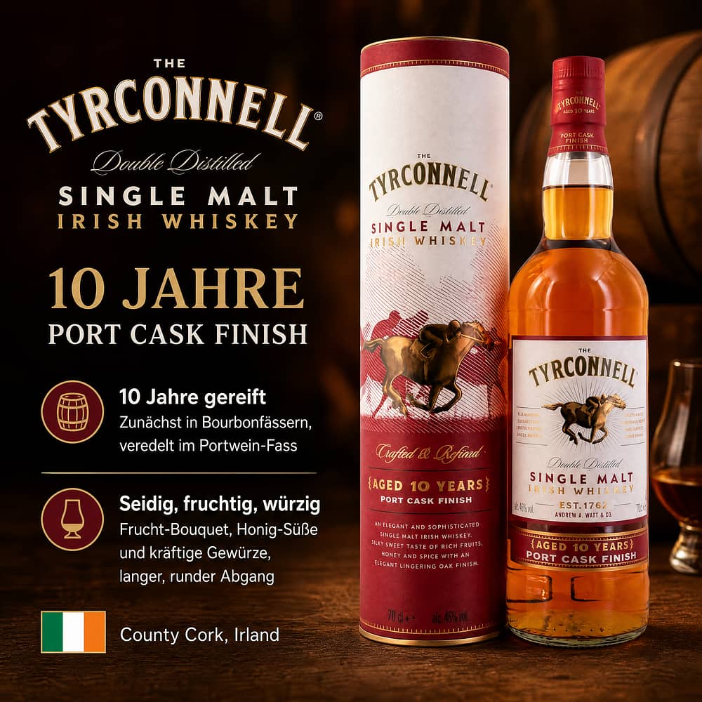 The Tyrconnell Port Cask finish 10 Jahre 0,70 Liter/ 46.0% vol Produktbild