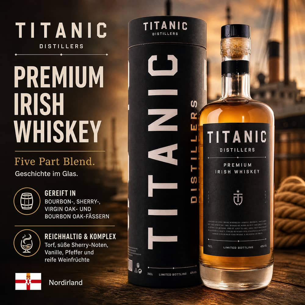 Titanic Distillers Premium Irish Whiskey 0,70 Liter/ 40.0% vol Produktbild