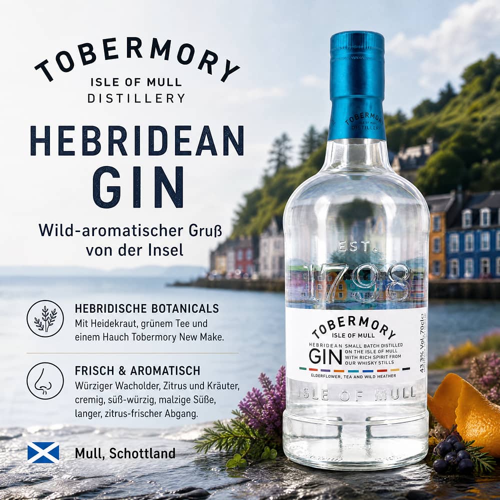 Tobermory Hebridean Gin 0,70 Liter/ 43.3% vol Produktbild