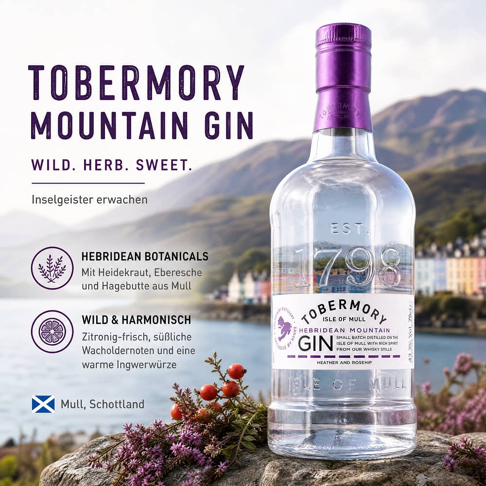 Tobermory Mountain Gin 0,70 Liter/ 43.3% vol Produktbild