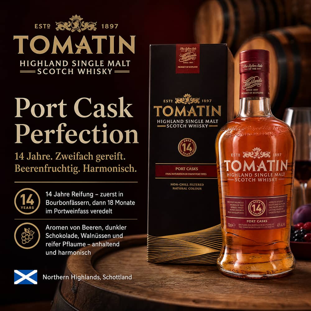 Tomatin 14 Jahre Port Cask 0,70 Liter/ 46.0% vol Produktbild