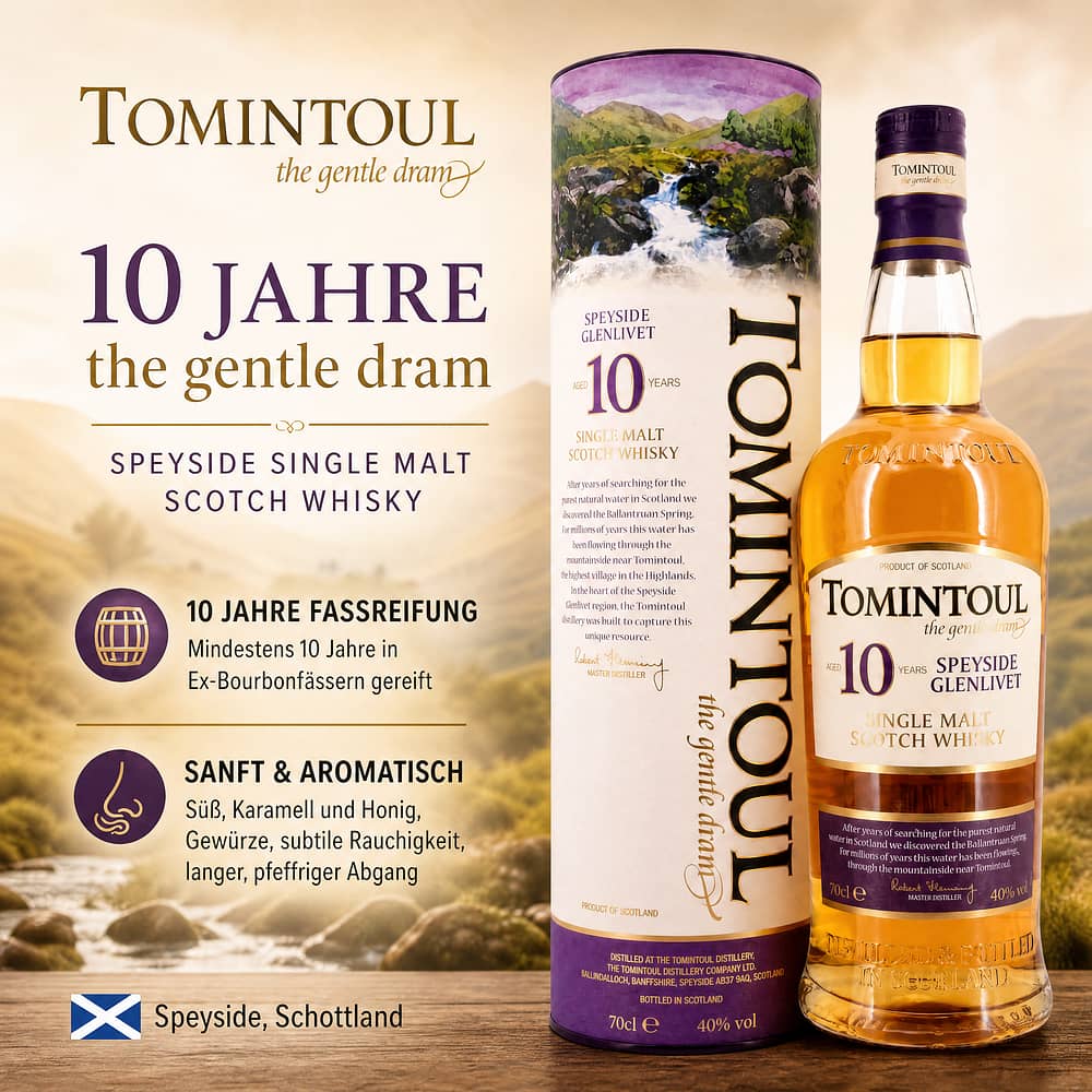 Tomintoul 10 Jahre the gentle dram 0,70 Liter/ 40.0% vol Produktbild