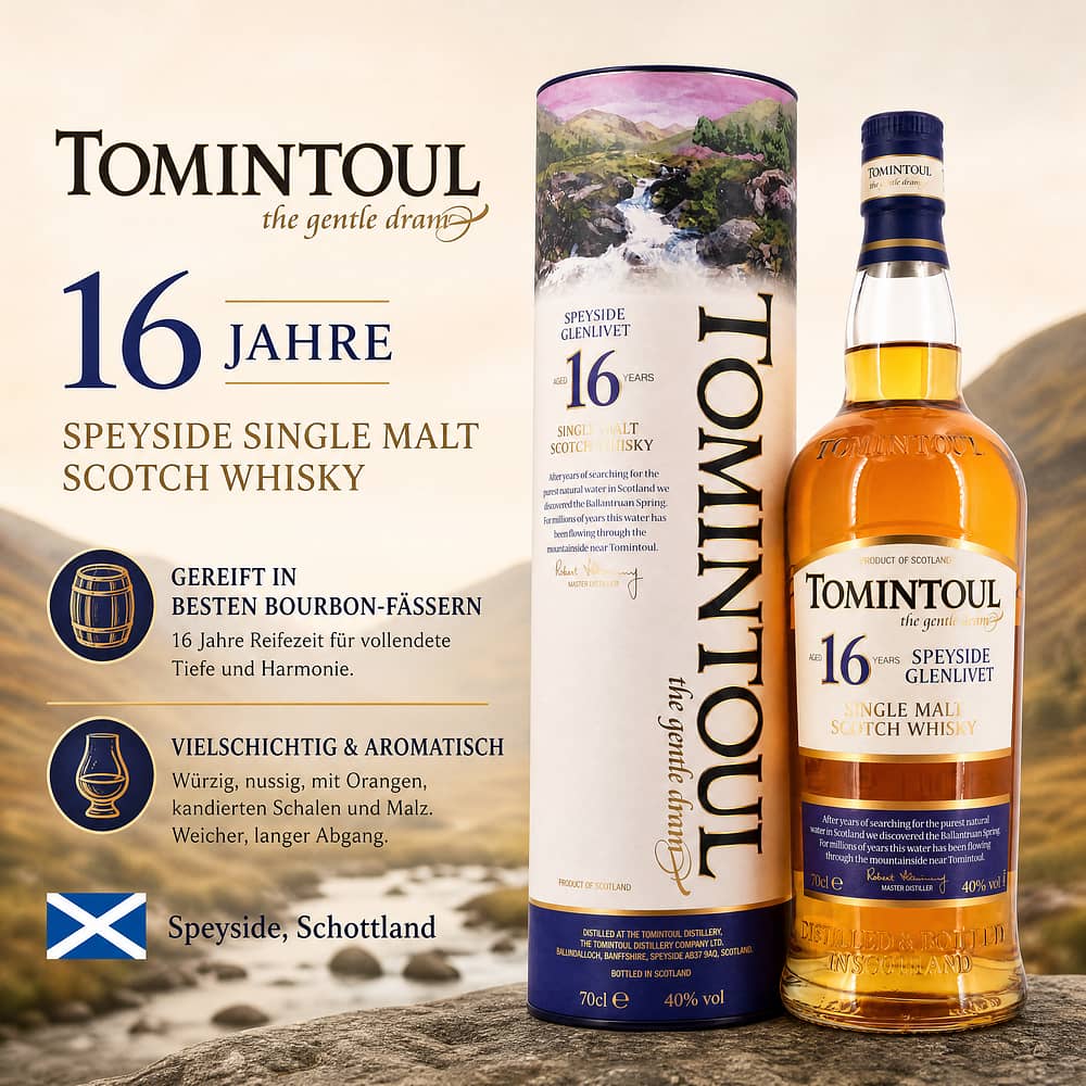 Tomintoul 16 Jahre 0,70 Liter/ 40.0% vol Produktbild