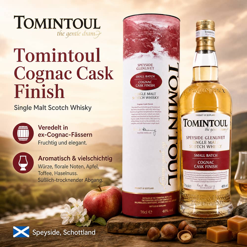 Tomintoul Cognac Cask Finish 0,70 Liter/ 40.0% vol Produktbild
