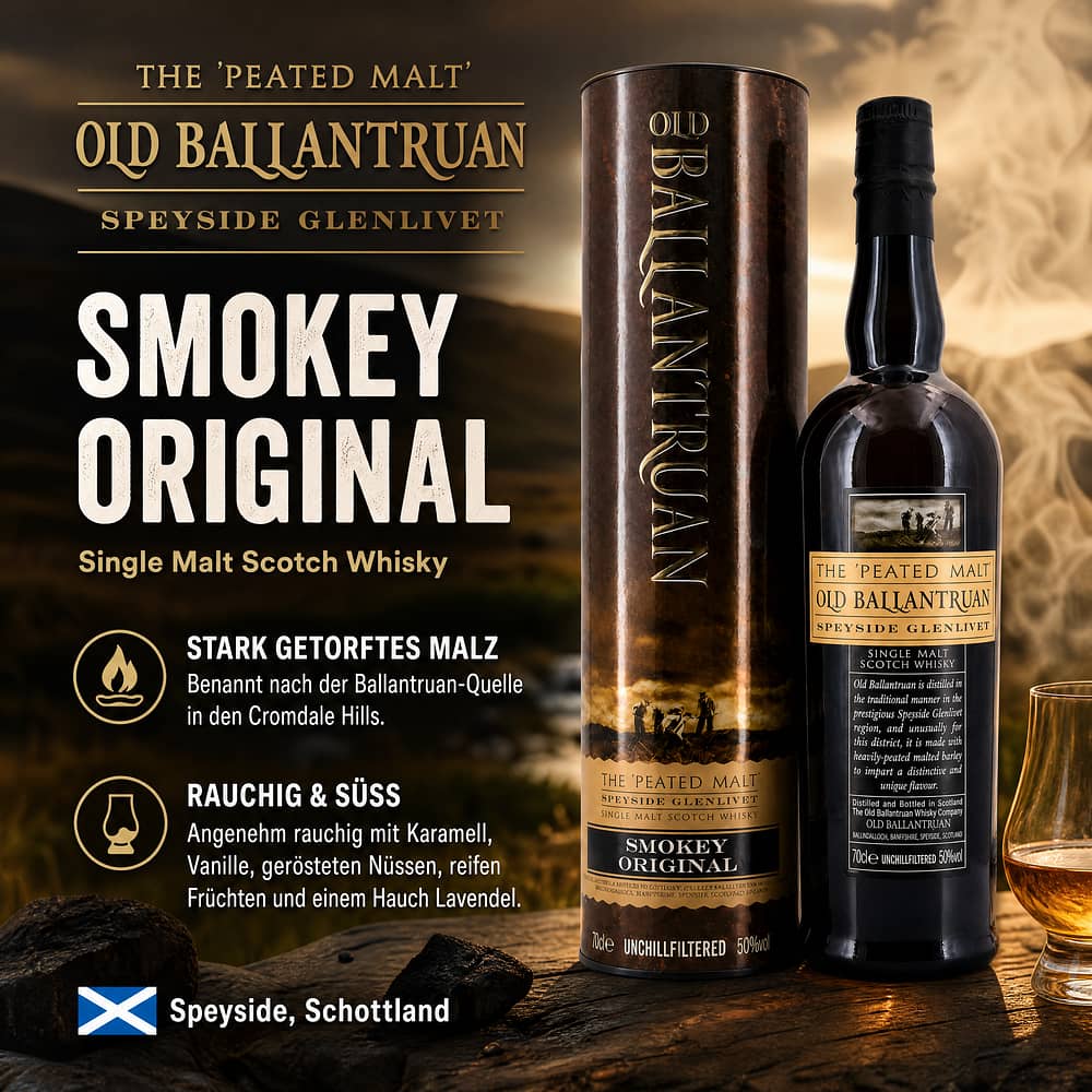Tomintoul Old Ballantruan The Peated Malt Smokey Original 0,70 Liter/ 50.0% vol Produktbild