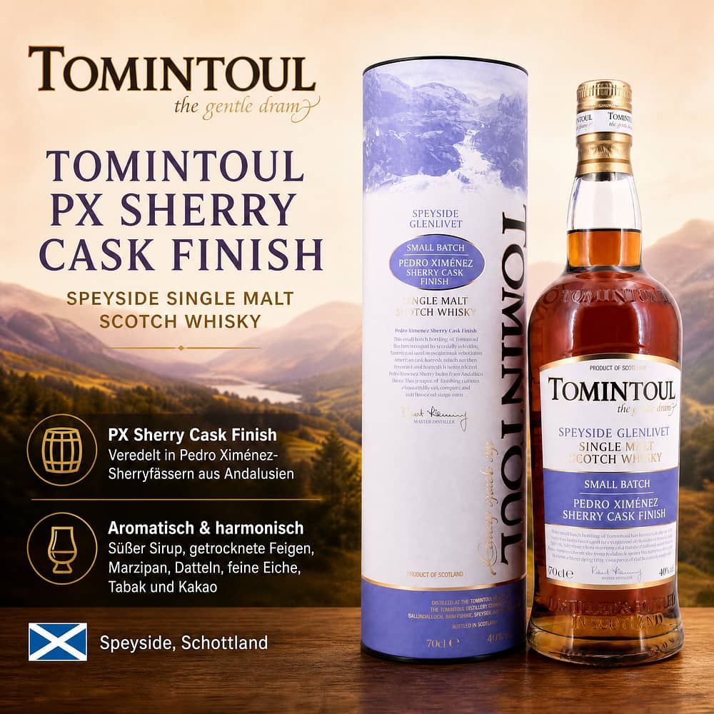 Tomintoul PX Sherry Cask Finish 0,70 Liter/ 40.0% vol Produktbild
