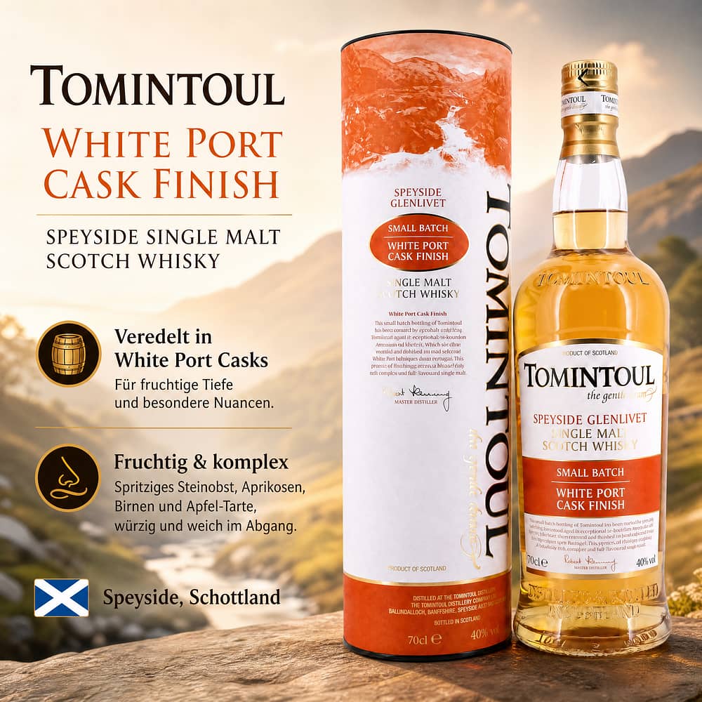 Tomintoul White Port Cask Finish 0,70 Liter/ 40.0% vol Produktbild