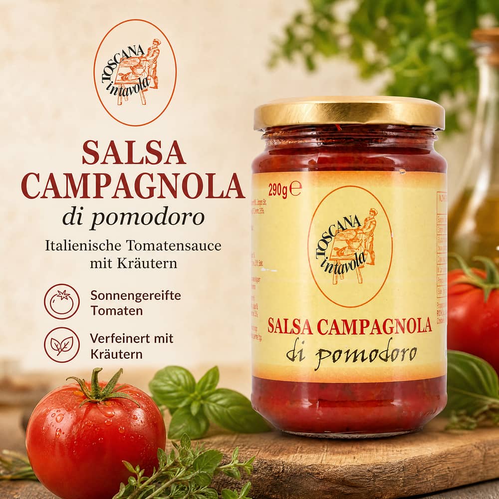 TOSCANA intavola Salsa Campagnola di Pomodoro Tomatensauce mit Kräuter 290 Gramm Produktbild