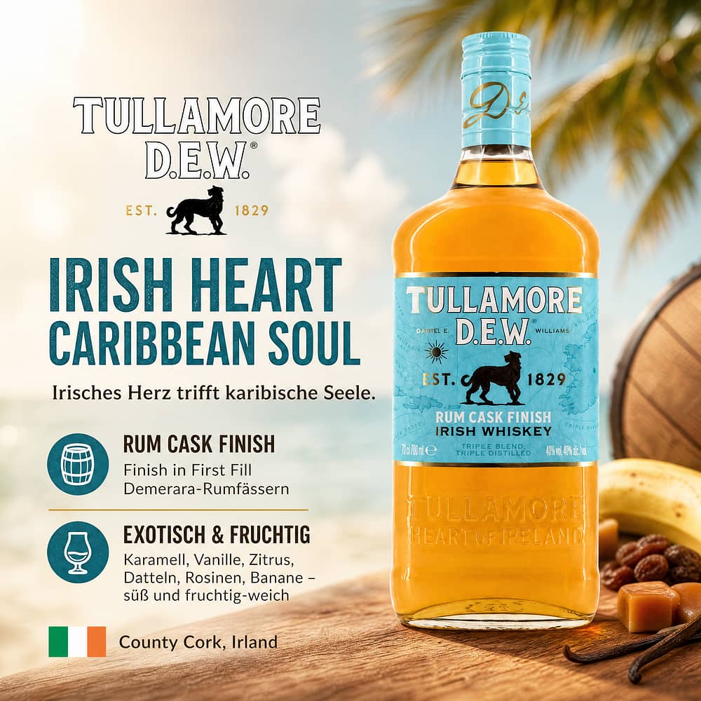 Tullamore Dew Caribbean Rum Cask Finish 0,70 Liter/ 43.0% vol Produktbild
