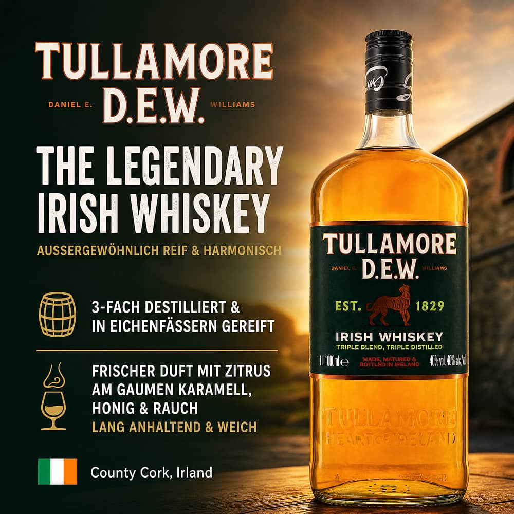 Tullamore Dew The Legendary Literflasche 1 Liter/ 40.0% vol Produktbild