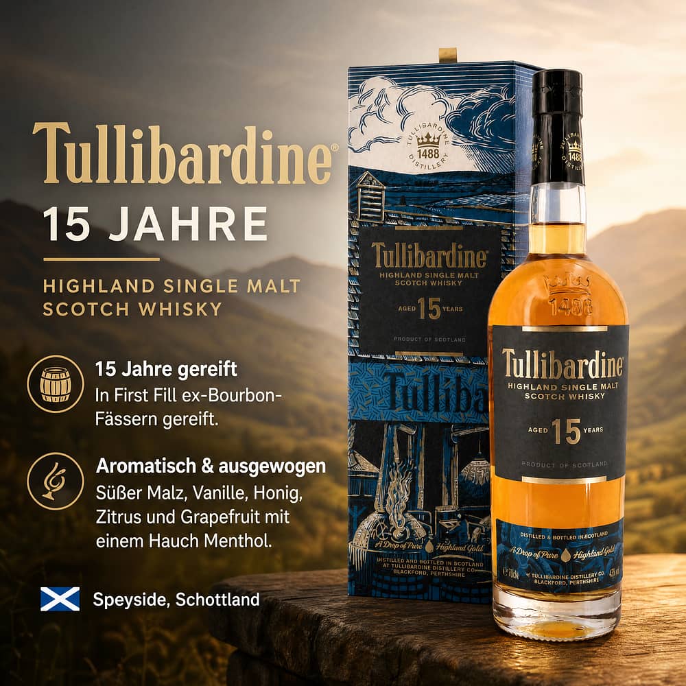 Tullibardine 15 Jahre 0,70 Liter/ 43.0% vol Produktbild