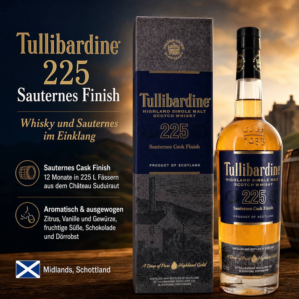 Tullibardine 225 Sauternes finish 0,70 Liter/ 43.0% vol Produktbild