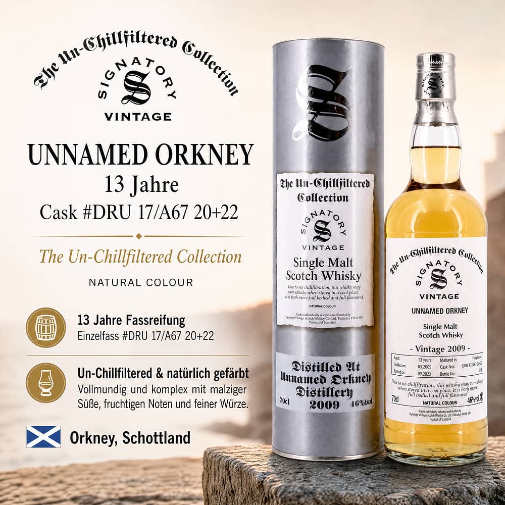 Unnamed Orkney The Un-Chillfiltered Collection 13 Jahre  Cask #DRU 17/A67 20 22 0,70 Liter/ 46.0% vol Produktbild