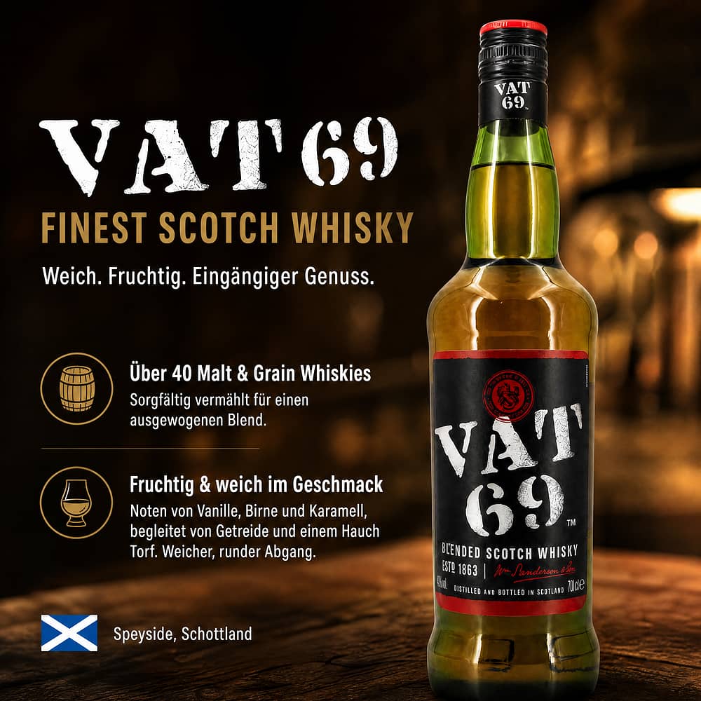 Vat 69 Finest Scotch Whisky 0,70 Liter/ 40.0% vol Produktbild