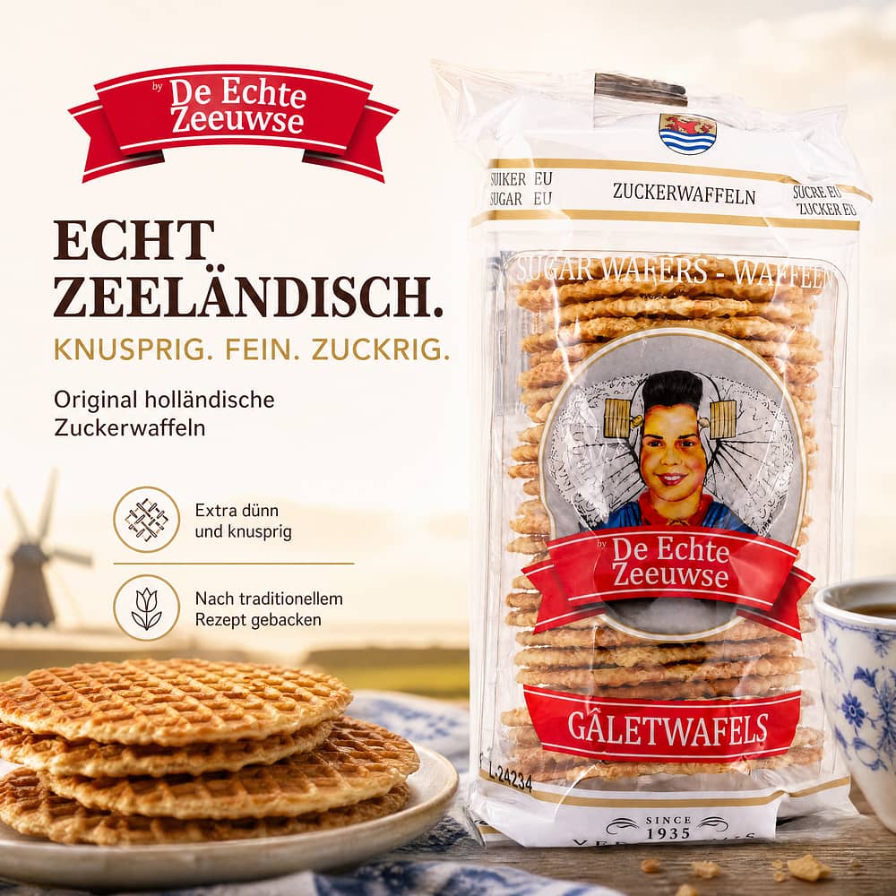 Verduijn's De Echte Zeeuwse Galetwafels Hollandische Zuckerwaffeln 150 Gramm Produktbild