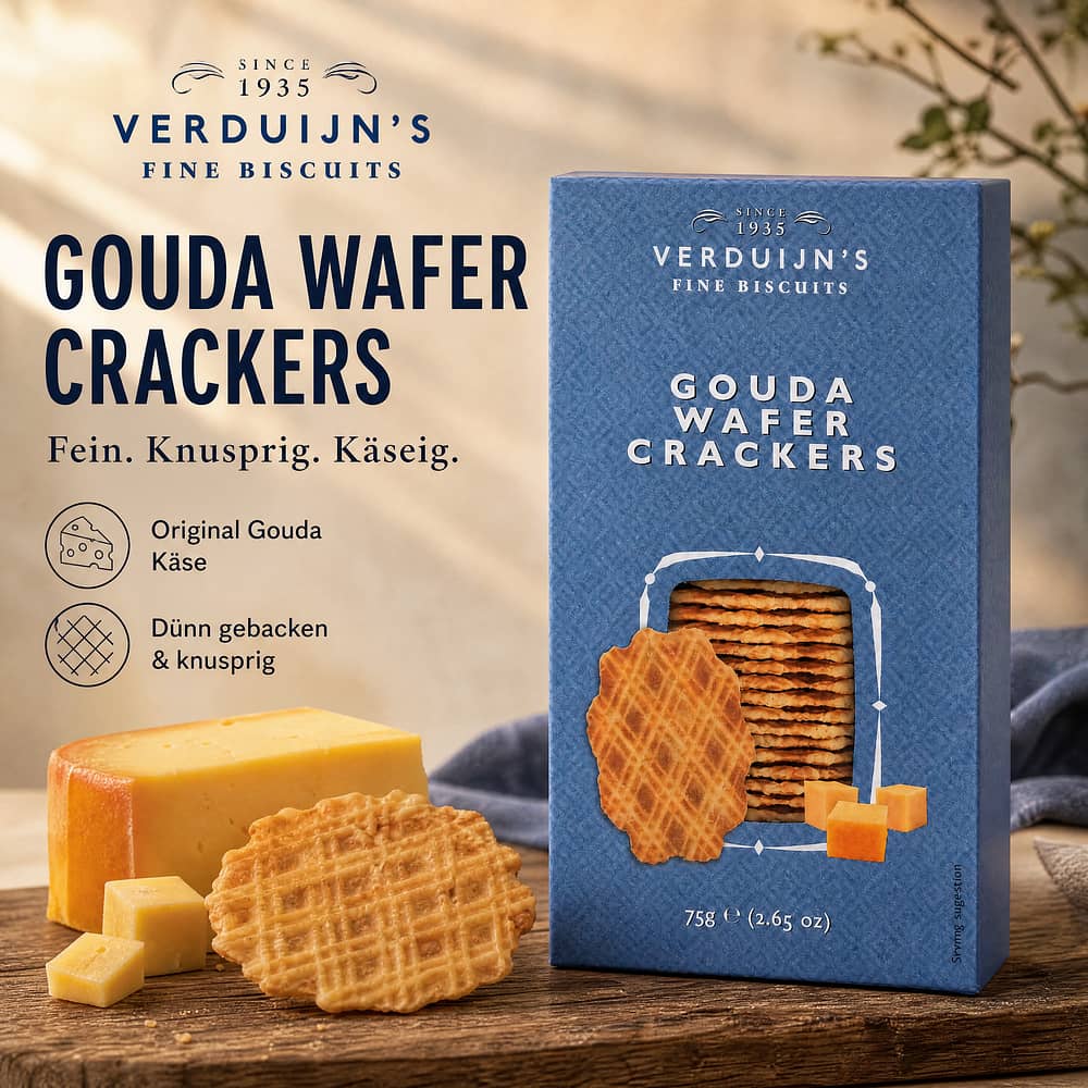 Verduijn's Gouda Wafer Crackers Käsewaffeln 75 Gramm Produktbild