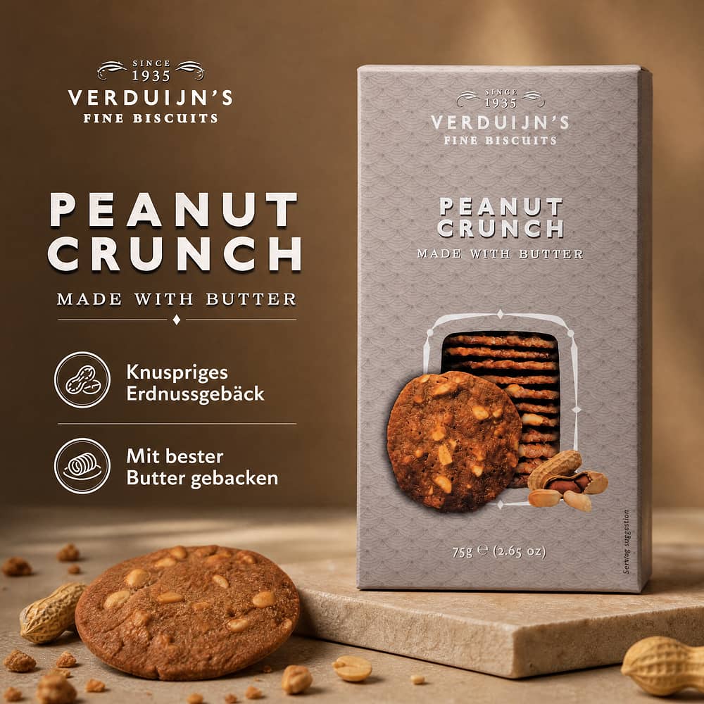 Verduijn's Peanut Crunch Erdnussgebäck 75 Gramm Produktbild
