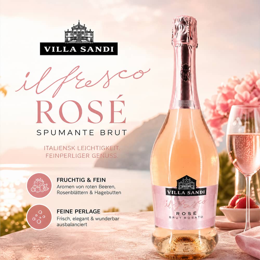 Villa Sandi il Fresco rose Spumante Brut 0,750 Liter/ 11.5% vol Produktbild